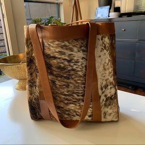 Cowhide tote bag